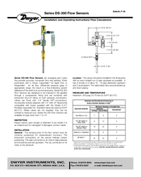 Thumbnail of document Manual - DS In-Line Flow Sensors